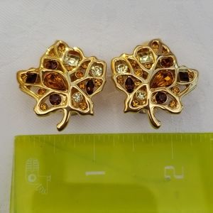 Nolan Miller Vintage Maple Leaf Clip Earrings